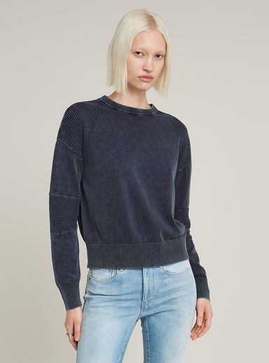 Washed Lightweight Biker Knitted Sweater